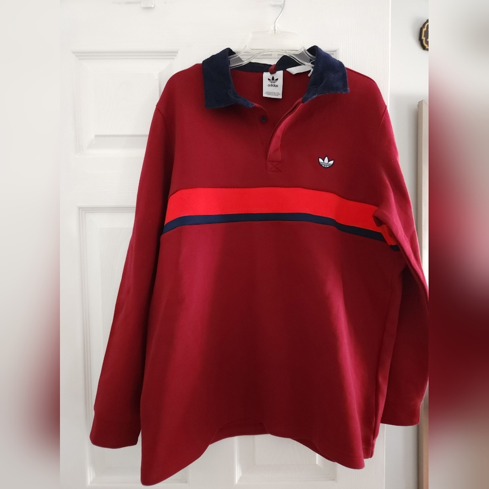 Adidas Originals Trefoil Men's Red Sweatshirt Polo